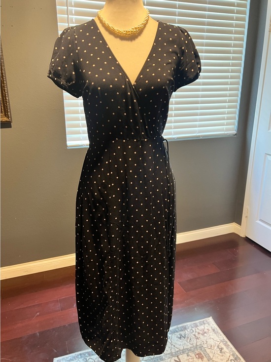 Express Dresses & Skirts - Express Black Polka Dot Midi Dress Mock Wrap Around Dress. Size XS